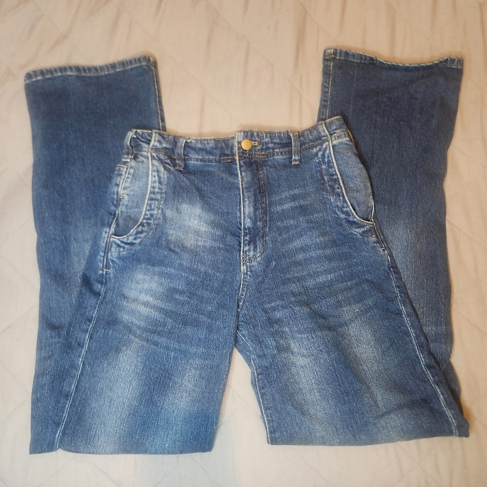 Pilcro Anthropologie Womens Size‎ 24T Blue Jeans Flare Denim Cotton Medium Wash